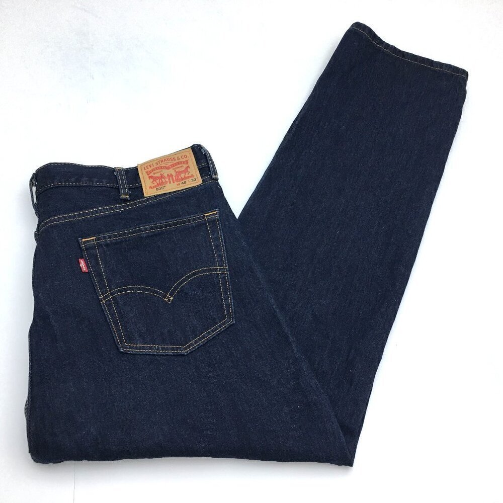 Levi's 505 Men's Jeans Straight Leg Dark Wash Cotton Denim size 40 x 32